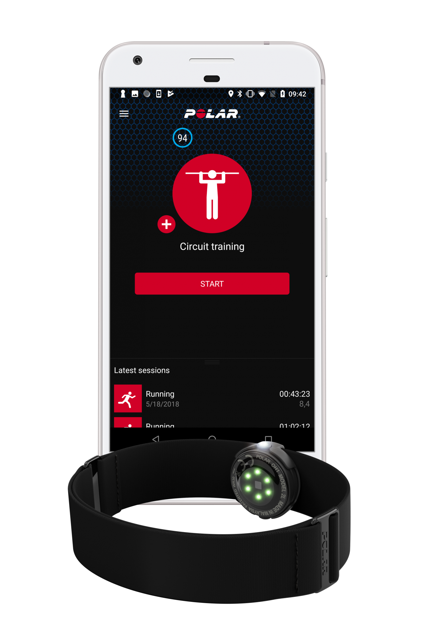 polar oh1 gps